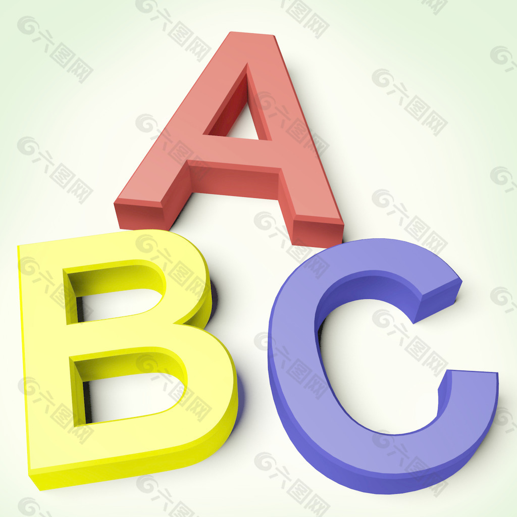 孩子们的拼写字母ABC为标志的教育与学习