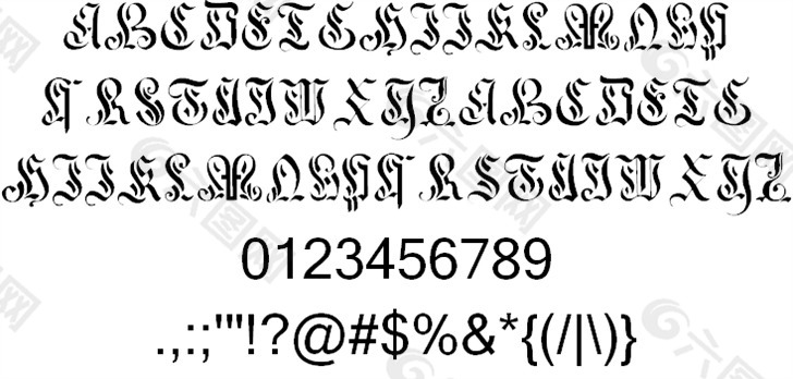 弯曲的手稿，第十七C.字体