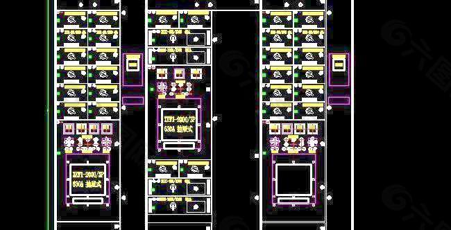 110kV变电站GCS低压柜屏面布置示图