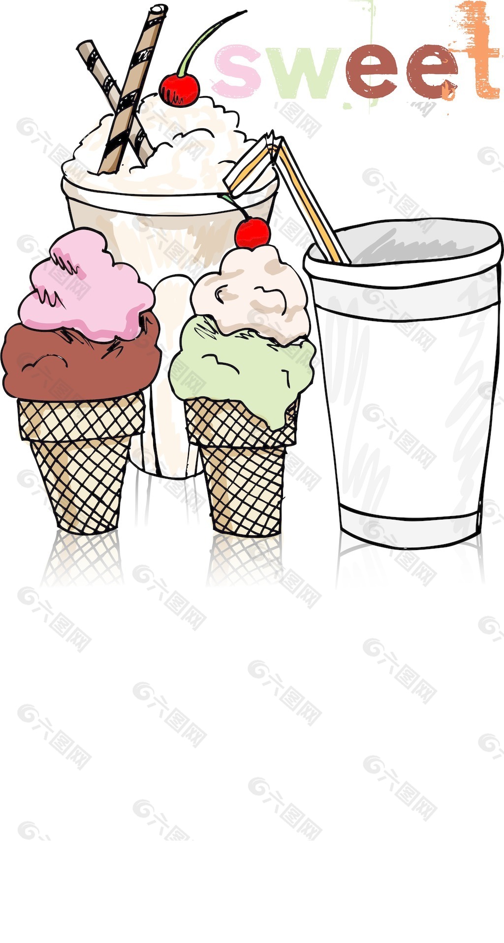 冰淇淋的草图