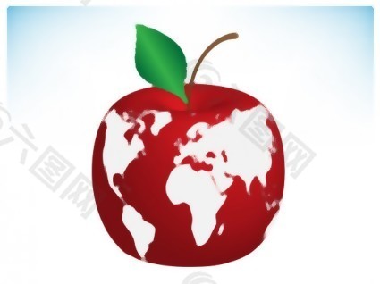 苹果地球矢量图2