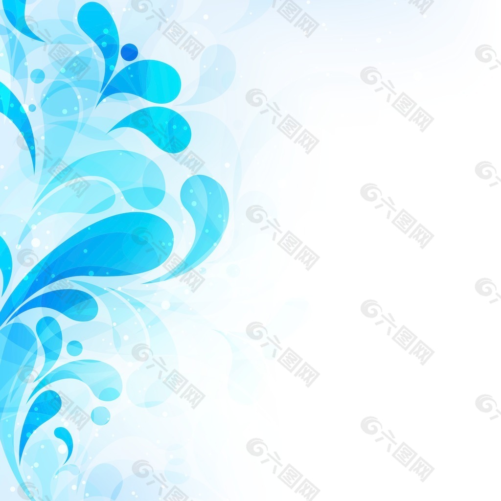 随着水波闪亮的背景让美丽的蓝色花设计