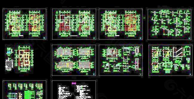 南方二层豪华别墅建施施工图带地下室 14x21