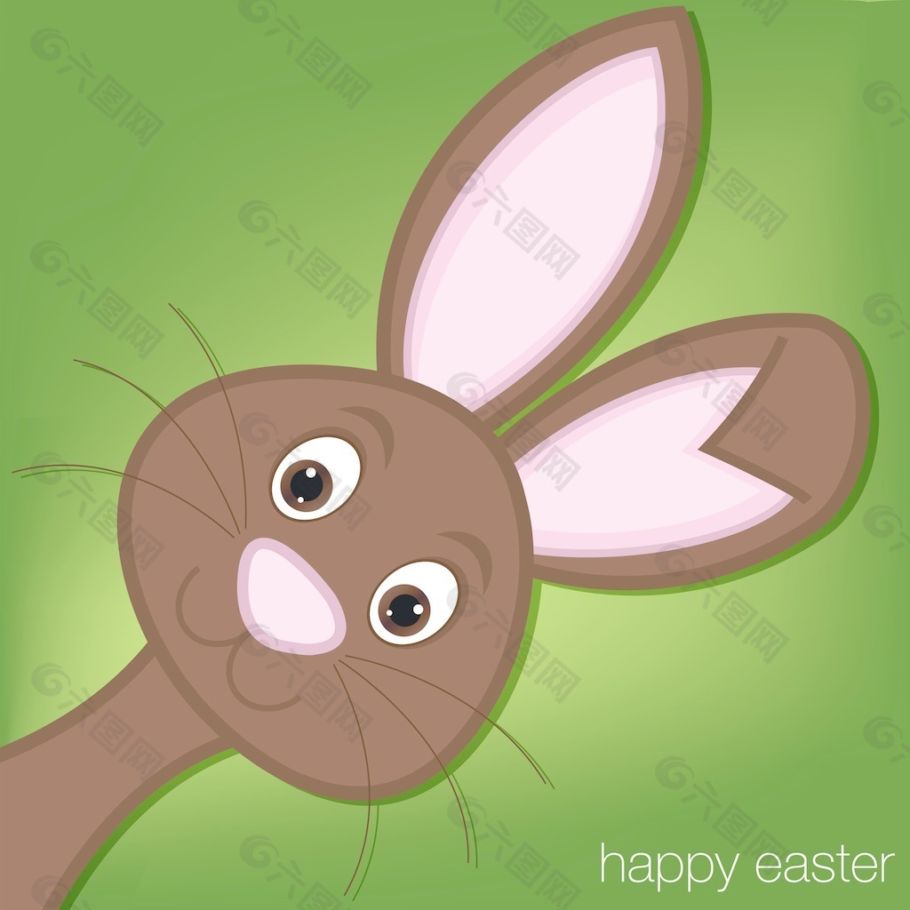 隐藏的复活节兔子卡矢量格式
