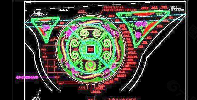 轉盤及三角綠化設計圖