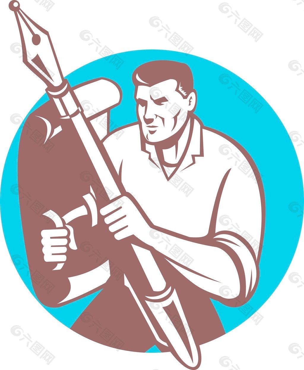 男性作家记者笔纸屏蔽
