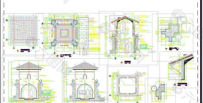 西班牙风格景观亭设计图