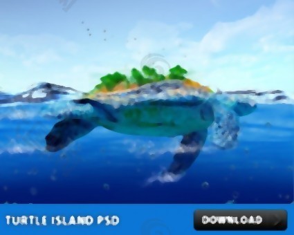 海龟岛免费PSD文件