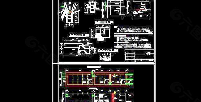 取水堰及净水建筑设计图