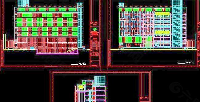 大学建筑系馆立面剖面图