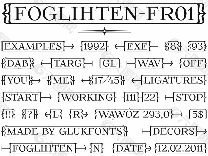 foglihtenfr01字体