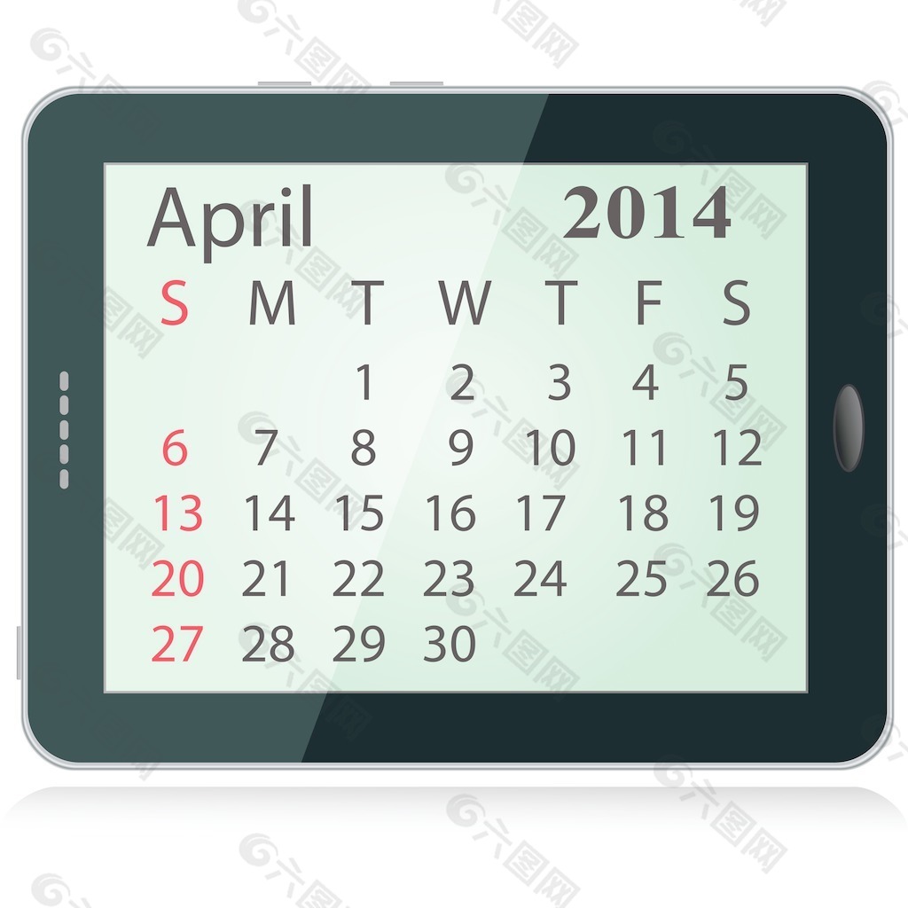 2014四月的日历