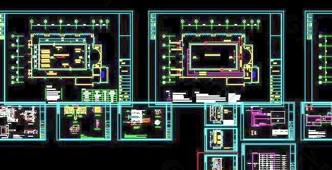 会所室内游泳池水电图纸