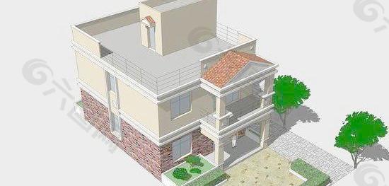 新农村建设住宅效果图、平面图