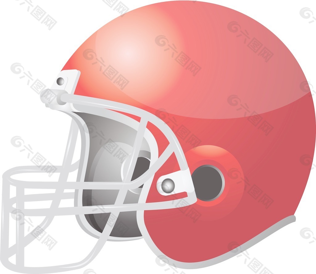 红色的足球头盔