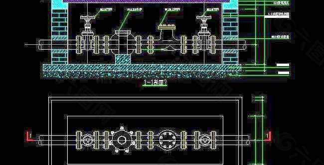 水表井、阀门井、止回阀、闸阀大样