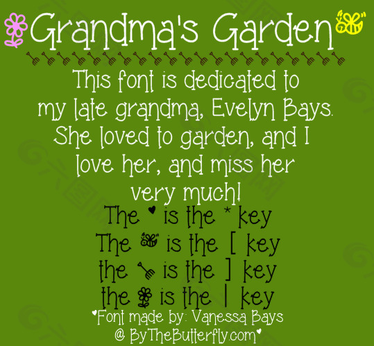 外婆的花园里的字体