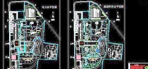 游园电力庭园照明总平面图