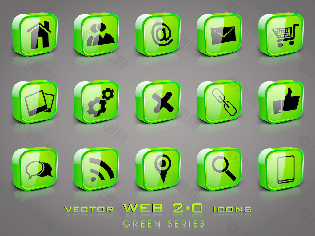 3D Web 2 0邮件图标集可用于网站