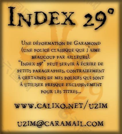 Index 29° font