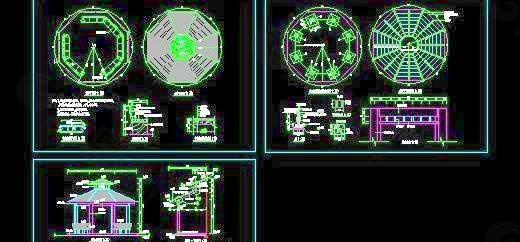 木结构八角亭施工详图