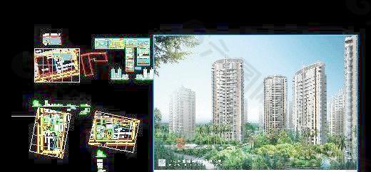 上海华盛国税园规划图及单体总体建筑图纸、整体效果图