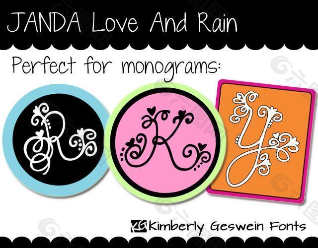 Janda爱和雨的字体
