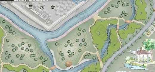 西炮台遗址公园周围绿化平面图