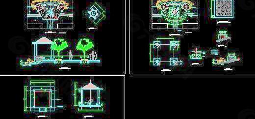景观亭施工图
