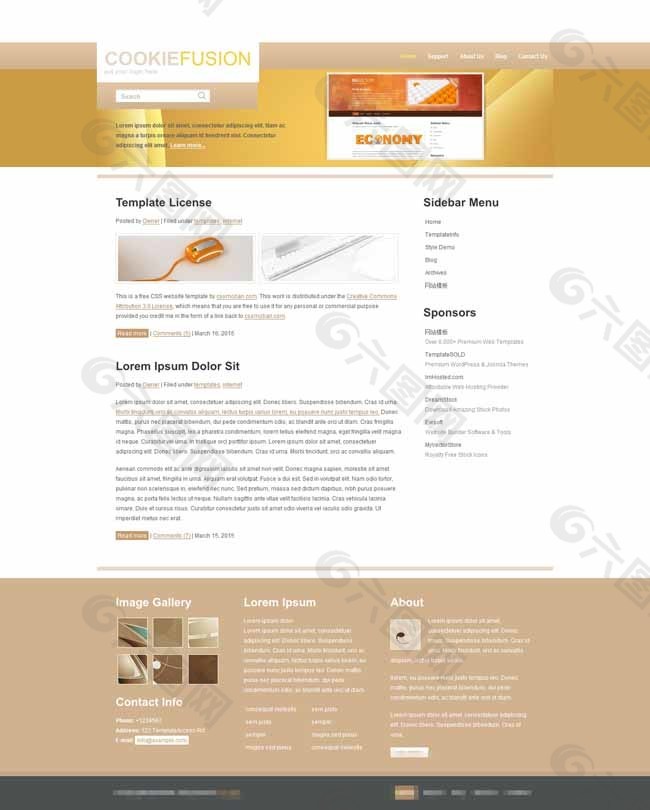 棕色产品样式网页模板