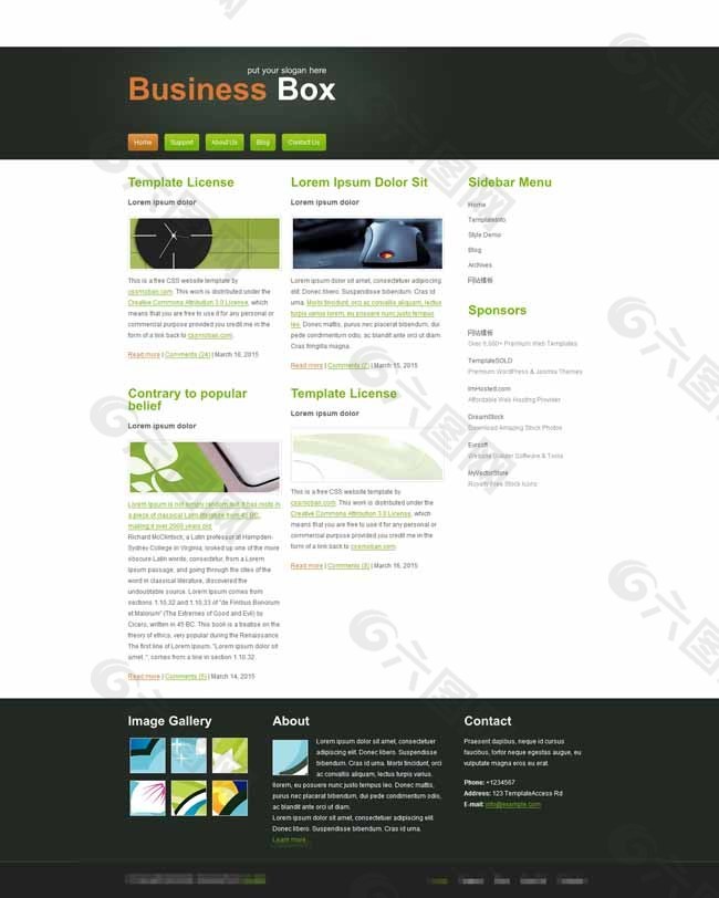 灰棕色web20网页模板