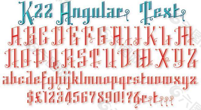K22角文本字体