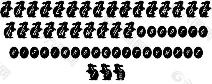 KR复活节兔子的字体