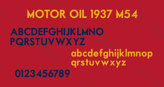 机油1937 M54字体