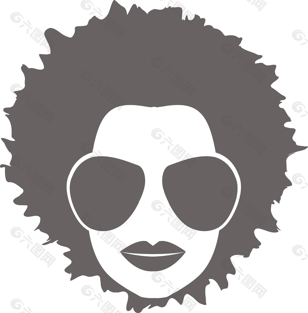 向量的女人的脸