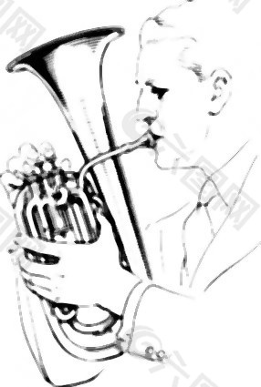 男人在中音喇叭的剪辑艺术