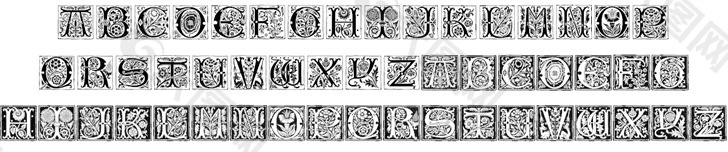 罗曼蒂克的首字母的字体