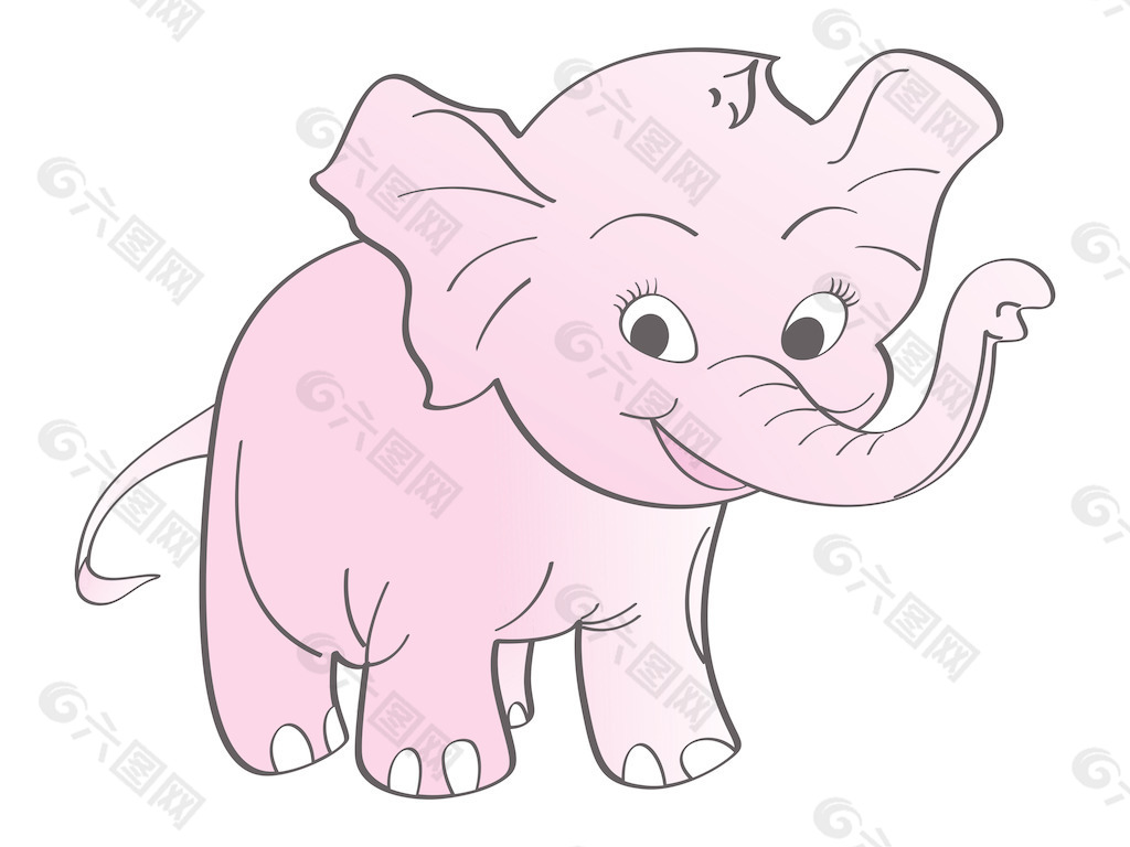 矢量粉红色的大象