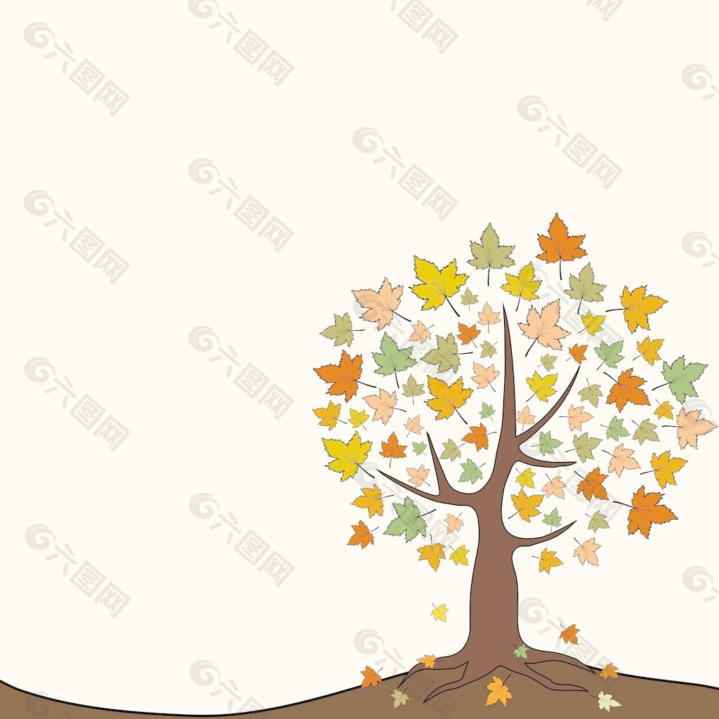 对自然背景秋天的树