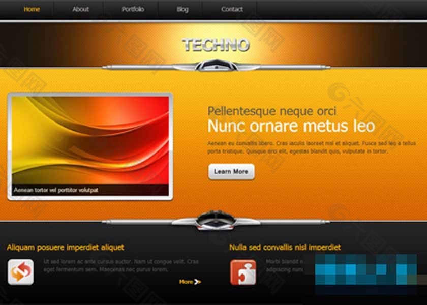橙色细腻科技公司网页模板