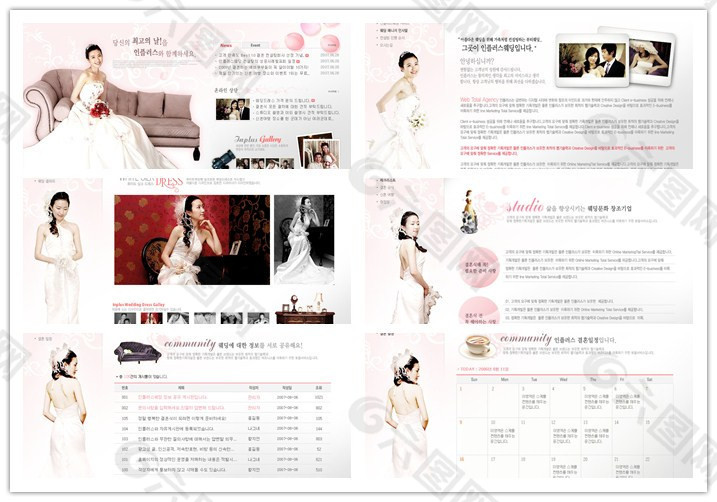 韩国婚纱网站制作模版