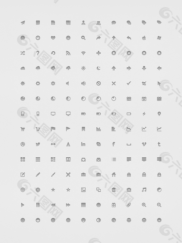 140个系统设置小图标PSD素材