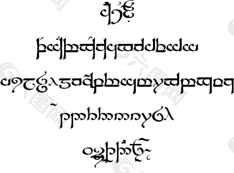 辛达林Tengwar字体