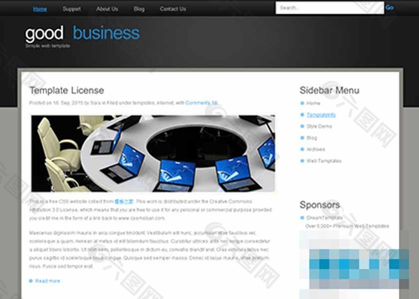 黑色漂亮的企业博客CSS模板
