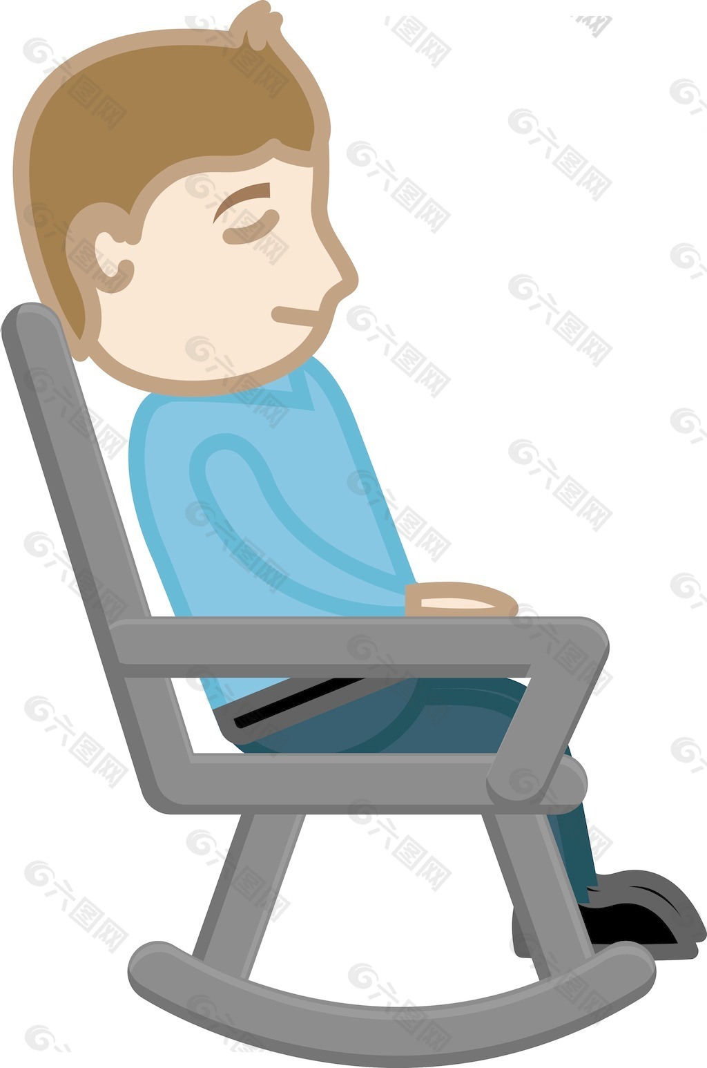 男人在摆动的椅子上休息
