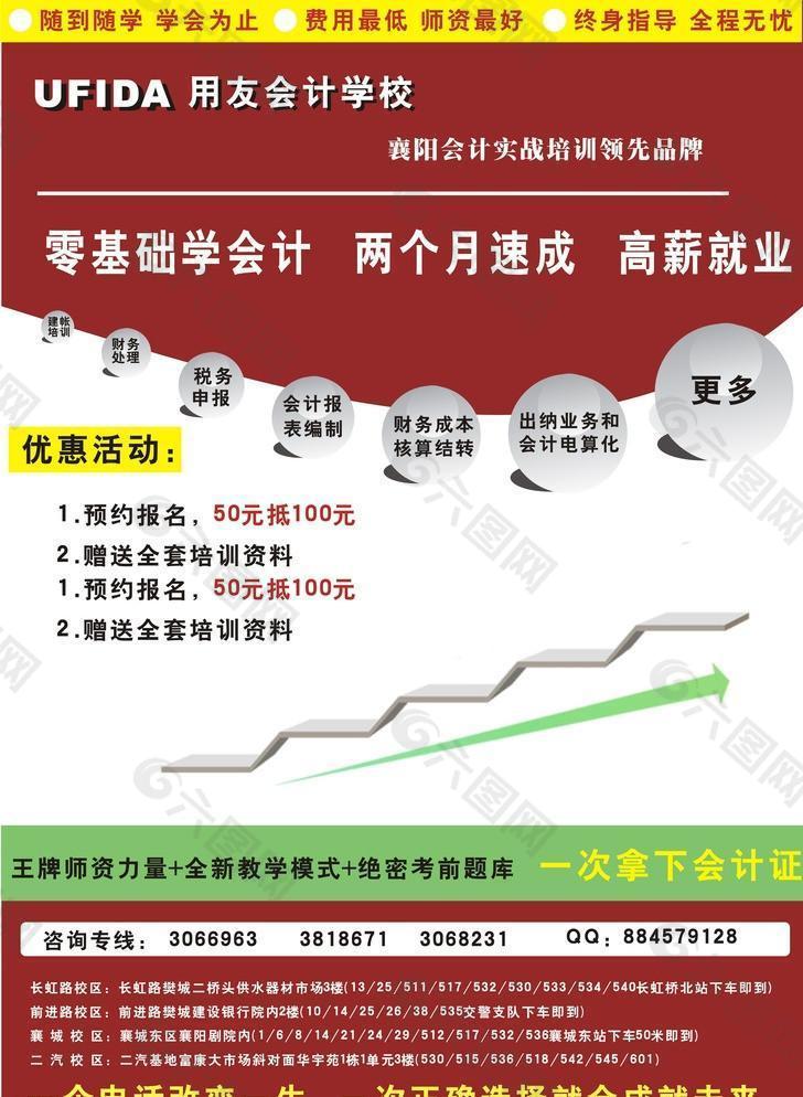 会计培训教学校宣传单