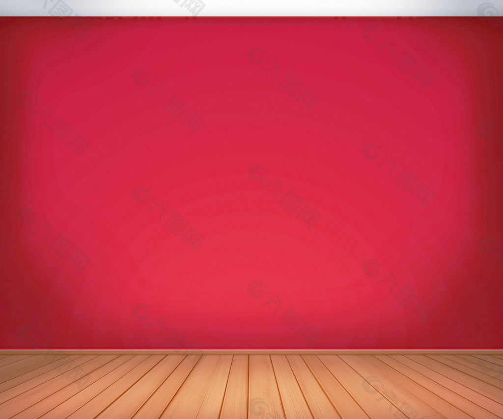 红色空房间背景
