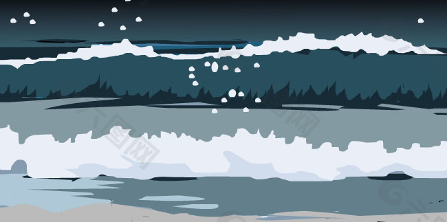 波涛汹涌的海浪矢量动画