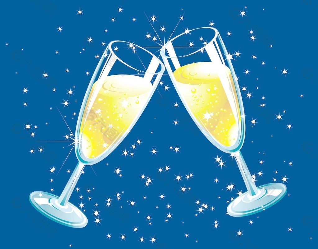 庆祝的香槟矢量插画素材免费下载(图片编号:2246122)-六图网