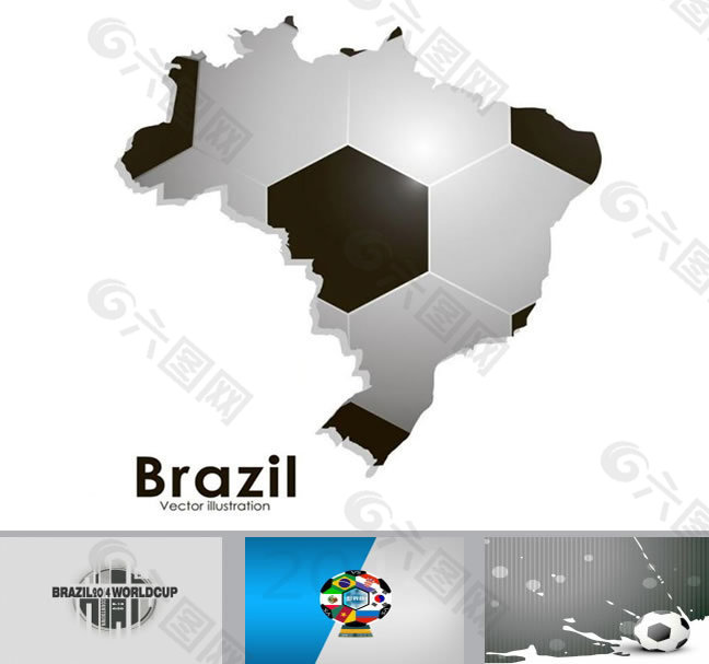 2014巴西世界杯抽象艺术ppt模板下载